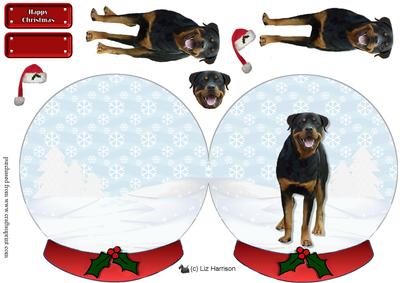 Rottweiler Christmas Snow Globe