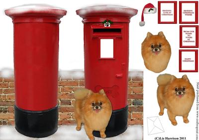 Pomeranian Christmas Post Box
