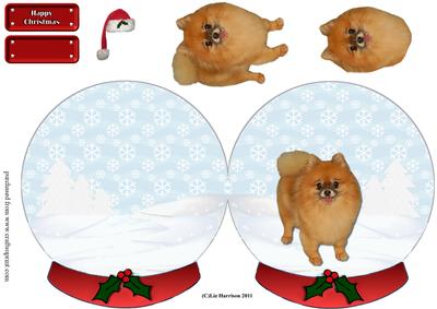 Pomeranian Christmas Snow Globe
