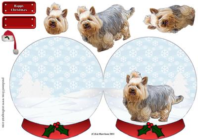 Yorkshire Terrier Christmas Snow Globe