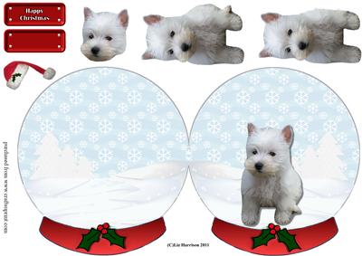 Westie Puppy Christmas Snow Globe