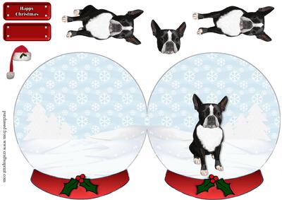 Boston Terrier Christmas Snow Globe