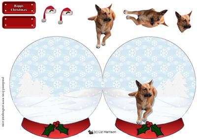 Canaan Dog Christmas Snow Globe