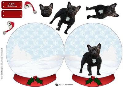 French Bulldog Christmas Snow Globe