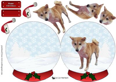 Japanese Shiba Inu Christmas Snow Globe