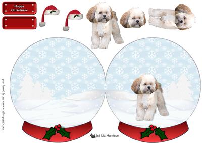 Lhasa Apso Christmas Snow Globe