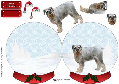 Schnauzer Christmas Snow Globe