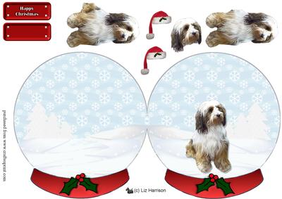Tibetan Terrier Christmas Snow Globe