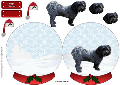 Shih Tzu Christmas Snow Globe