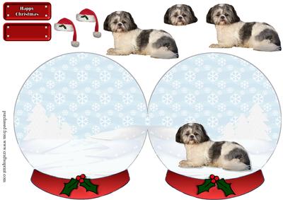 Shih Tzu Christmas Snow Globe