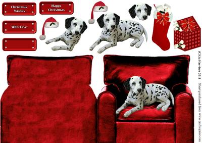 Dalmatian Christmas Arm Chair