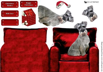 Miniature Schnauzer Christmas Arm Chair