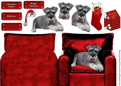 Schnauzer Christmas Arm Chair