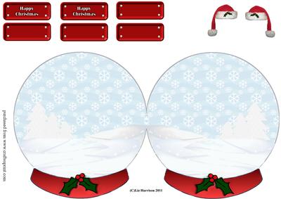 Christmas Snow Globe Folded Card