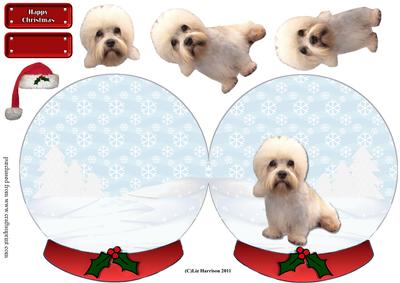 Dandie Dinmont Terrier Christmas Snow Globe