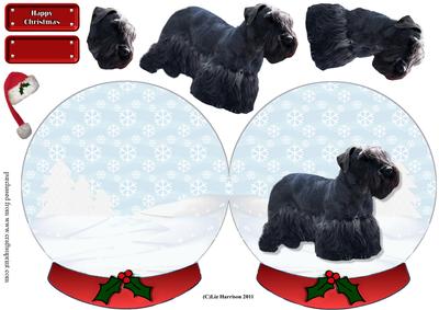 Cesky Terrier Christmas Snow Globe