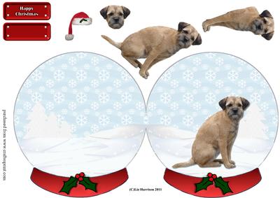 Border Terrier Christmas Snow Globe
