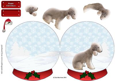 Bedlington Terrier Christmas Snow Globe