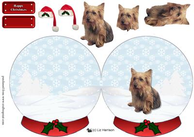Australian Terrier Christmas Snow Globe