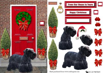 Cesky Terrier Christmas Door Step