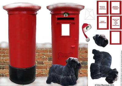 Cesky Terrier Christmas Post Box
