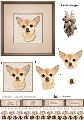 Chihuahua Portrait 3D Decoupage