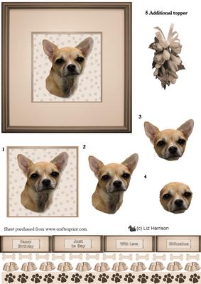Chihuahua Portrait 3D Decoupage