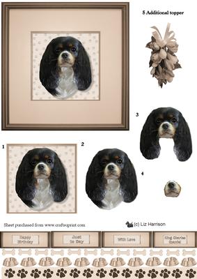King Charles Spaniel Portrait 3D Decoupage