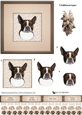 Boston Terrier Portrait 3D Decoupage