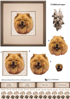 Chow Chow Portrait 3D Decoupage