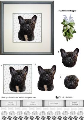 French Bulldog Portrait 3D Decoupage