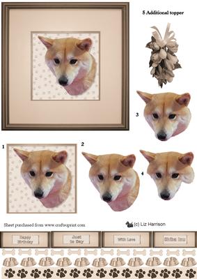 Japanese Shiba Inu Portrait 3D Decoupage