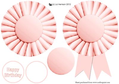 Baby Pink Rosette 3D Decoupage