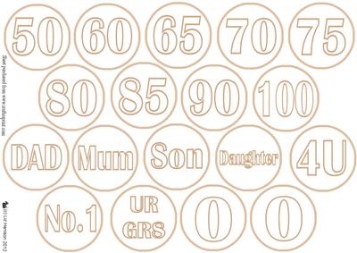Beige Circle Number & Name Tags