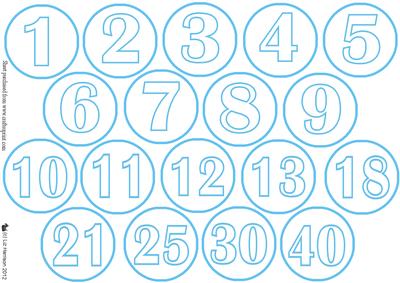 Baby Blue Circle Number Tags
