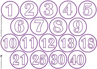 Purple Circle Number Tags