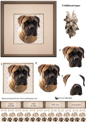Bullmastiff Portrait 3D Decoupage