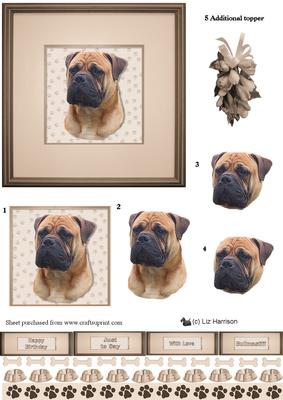 Bullmastiff Portrait 3D Decoupage