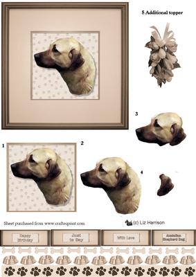 Anatolian Shepherd Dog Portrait 3D Decoupage