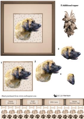 Estrela Mountain Dog Portrait 3D Decoupage