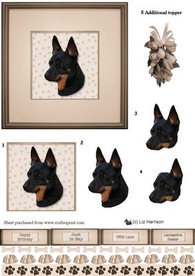 Lancashire Heeler Portrait 3D Decoupage