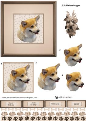 Welsh Corgi Pembroke Portrait 3D Decoupage