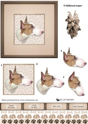 Bull Terrier Portrait 3D Decoupage