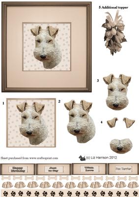 Fox Terrier (wire) Portrait 3D Decoupage