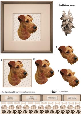 Irish Terrier Portrait 3D Decoupage