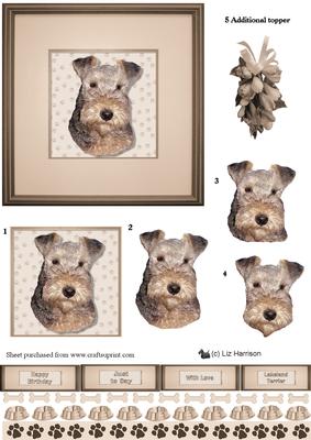 Lakeland Terrier Portrait 3D Decoupage