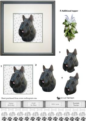 Scottish Terrier Portrait 3D Decoupage