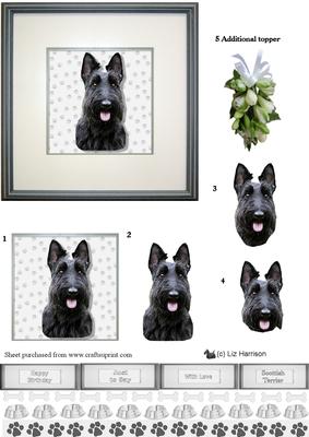 Scottish Terrier Portrait 3D Decoupage