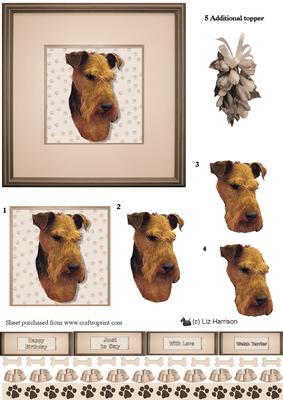 Welsh Terrier Portrait 3D Decoupage