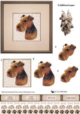 Welsh Terrier Portrait 3D Decoupage